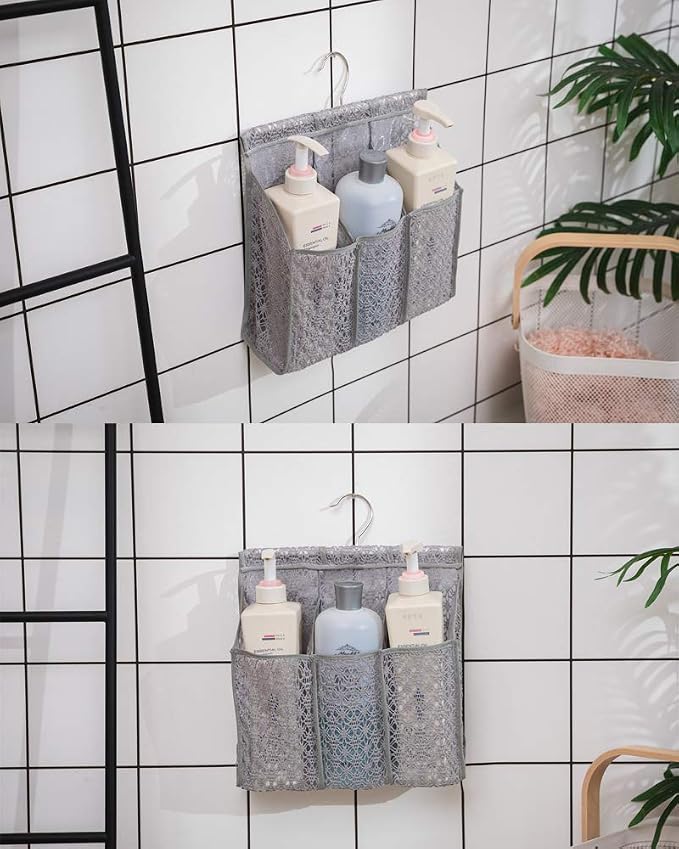 ALYER Hanging Mesh Shower Caddy,Bathroom Toiletry Organizer,Gray