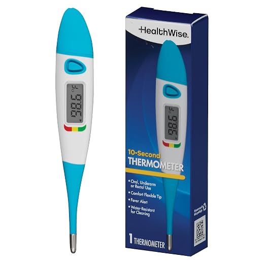 HealthWise 10-Second Flexible Tip Digital Thermometer | Oral, Rectal & Underarm Use, Fever Indicator, Water-Resistant Storage Case & Probe Covers Included