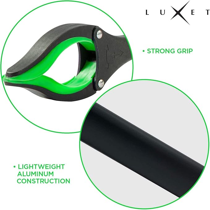 Grabber Reacher Tool - 2 Pack - Latest Version Long 32 Inch Foldable Pick Up Stick - Strong Grip Magnetic Tip Lightweight Trash Picker Claw Reacher Grabber Tool Elderly Reaching - by Luxet (Green)