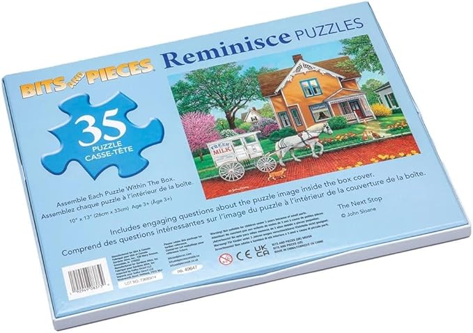 Bits and Pieces Large Piece Puzzles for Seniors, 10 in. x 13 in. The Next Stop Puzzle - 35 pc Extra Large Pieces Puzzles for Dementia Seniors, Alzheimer Puzzle Memory Aids for Seniors with Dementia