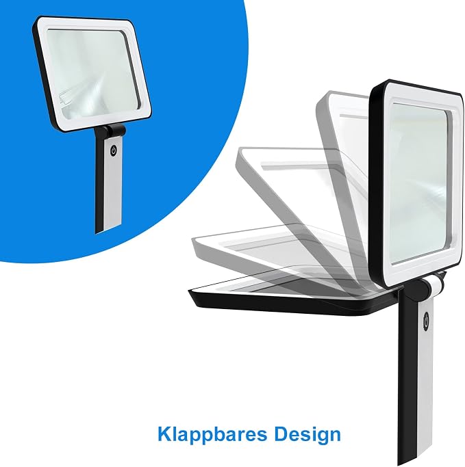 5X Magnifying Glass with Light,Foldable Acrylic Lenses Handheld Magnifying Glass,Lightweight Rectangular Magnifier for Seniors Reading、Close Work、Observe The Stamps