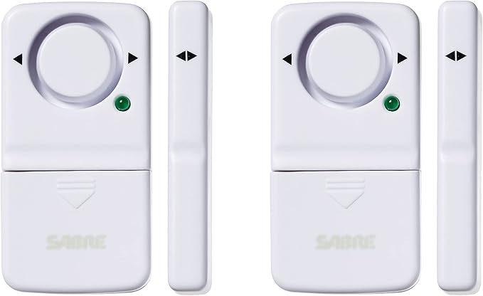SABRE Wireless Home Security Door Window Burglar Alarm with LOUD 120 dB Siren, DIY EASY to Install, 2-Pack,white