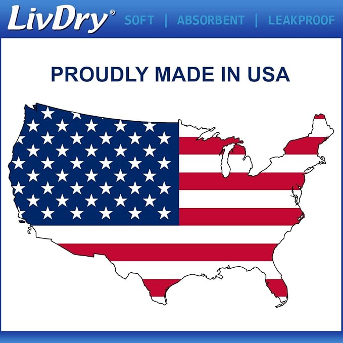 LivDry Ultimate 2XL Adult Incontinence Underwear, Max Absorbant Diapers for Women and Men, XXL 60” -80" Waist, Leak Proof Cuff, XX-Large, 11-Pack