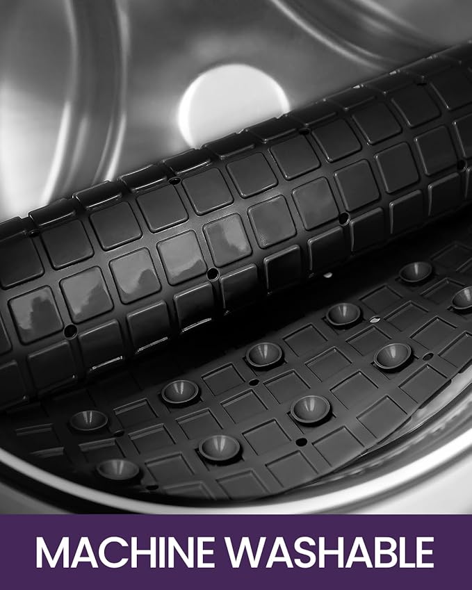 DEXI Bathtub Mat Non Slip, Extra Long 39x16, Suction Cups, Drain Holes, Machine Washable for Tub Shower Floor, Black