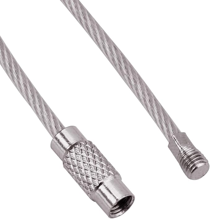 Wisdompro Wire Keychain Cable, 4.3/6.3 Inch Stainless Steel Wire Keyrings | Heavy Duty Wire Key Rings Metal Wire Cable Key Chain Loop for Luggage Tags, Keys, Crafts and ID Tags