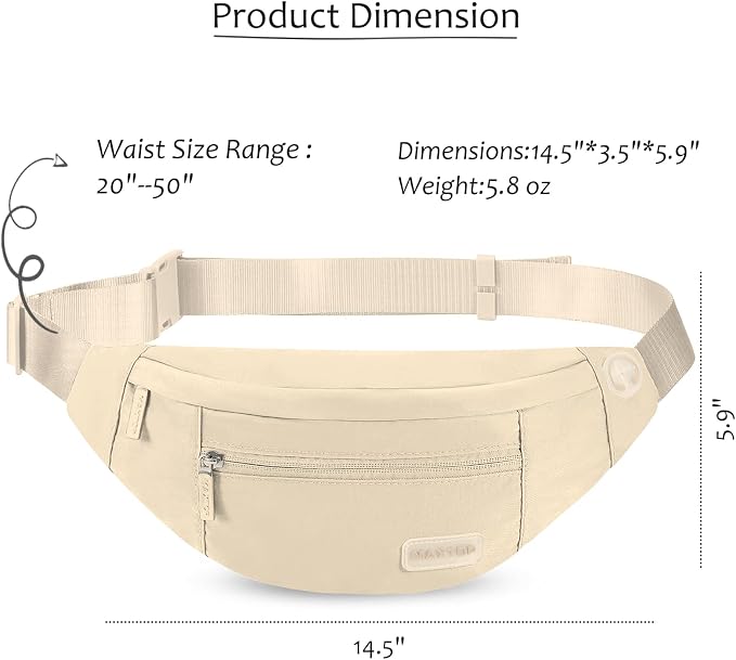 Small Khaki Crossbody Bags for Men Women Sling Fanny Pack with Key Chain | Fashion,4-Zipper Pockets,Fanny Pack Passport Bag with Adjustable Strap Gifts for Women