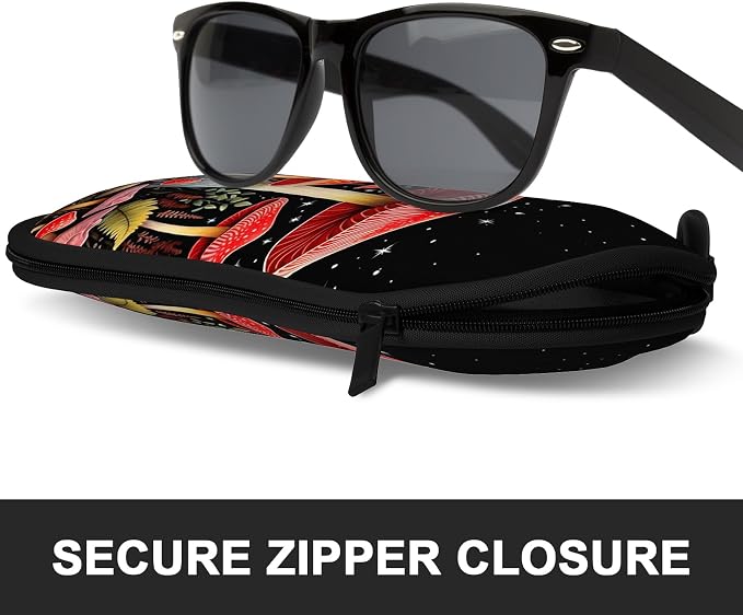 Sunglasses Soft Case, Ultra Light Portable Neoprene Zipper Glasses Case for Men Women