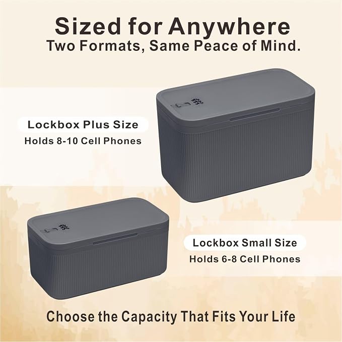 SANIDIKA Lockable Storage Box, Locking Medicine Box, Cell Phone Locked Jail, Food Medical Lockbox, Containers Bin for Personal Refrigerator Home Office Organization Travel Farther Gift (Navy Plus)