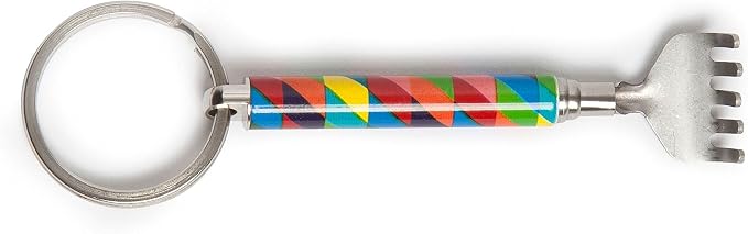 Kikkerland Mini Keyring Back Scratcher, Assorted Patterns