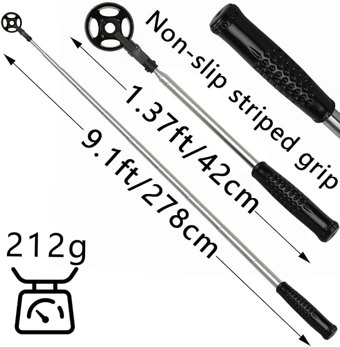 HOW TRUE 7Ft/9Ft Telescopic Golf Ball Retriever, Extendable Stainless Steel Golf Ball Picker Upper Tool, Portable Grabber for Water, Golf Accessories Gifts for Men Women
