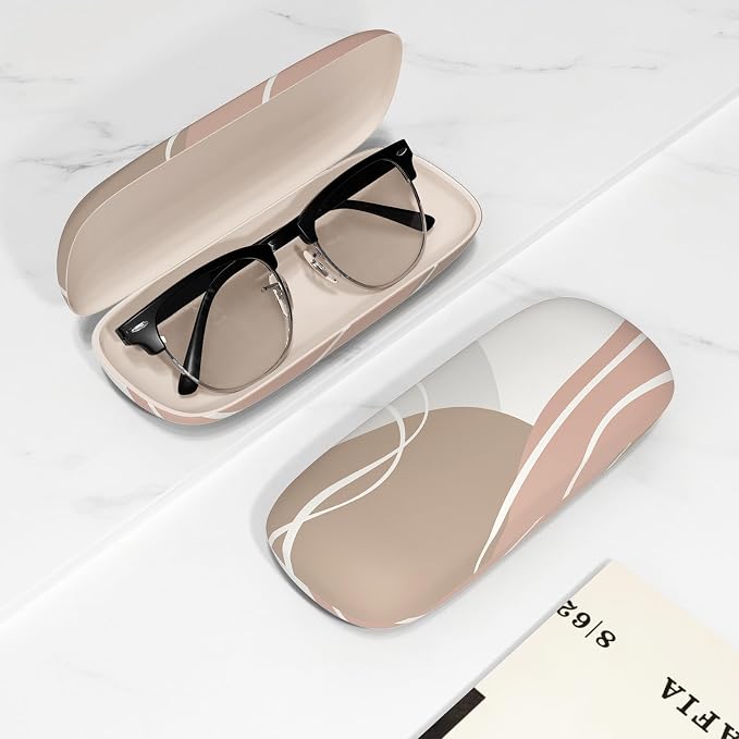 Eyeglasses Case, Portable Hard Shell Protective Case for Glasses, Eyeglass Holder Box for Women with Cleaning Cloth