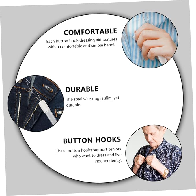PartyKindom 4pcs Pants Zipper Puller for Dresses Button Assist Device Comfortable Handle Hooks for Seniors