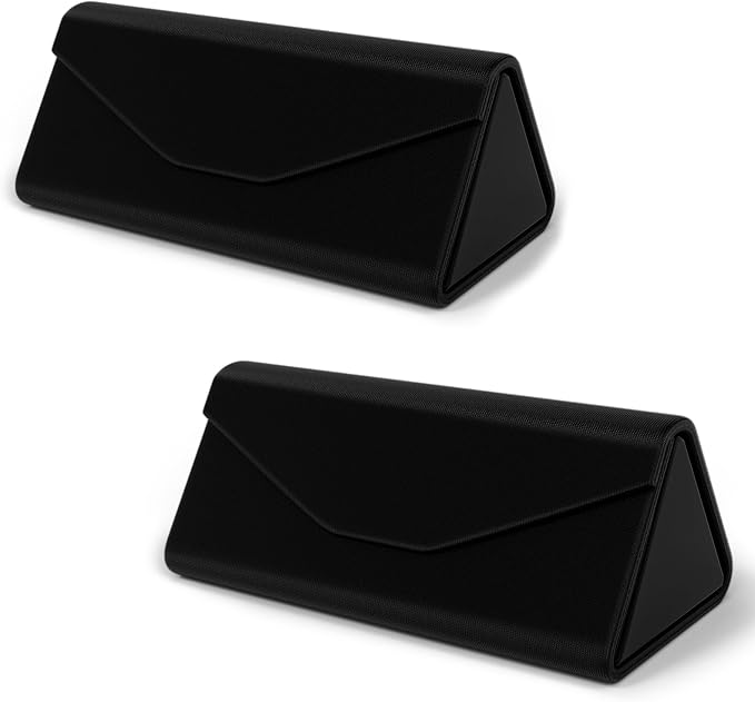Sunglasses Case, Foldable Glasses Case, Magnetic PU Leather Hard Shell Folding Eyeglass Holder Box, Collapsible Unisex