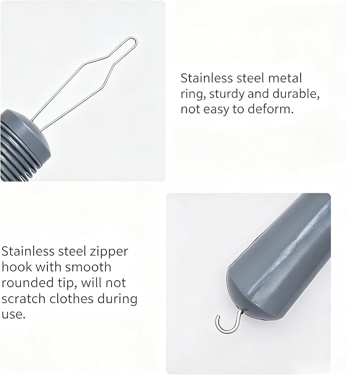 4 Pack Button Hook and Zipper Pull Tool,Ergonomic Wide Grip Button Hook Helper, One Hand Dressing Aid, Snag Free Fabric Friendly Tools for Elderly, Arthritis, Limited Dexterity Hands