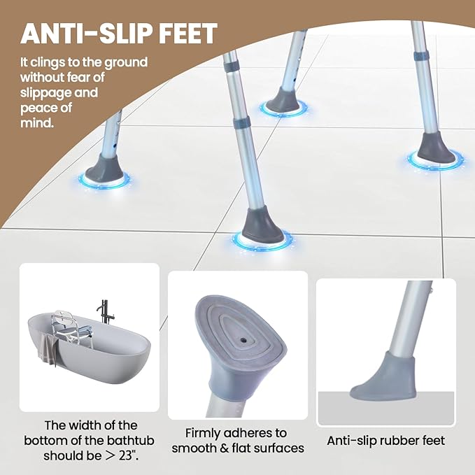 Folding Shower Chair, U Shape Shower Chair with 5-Level Adjustable, Non-Slip Feet for Private Washing, Elderly, Disabled, Seniors & Pregnant, Heavy Duty Shower Chair