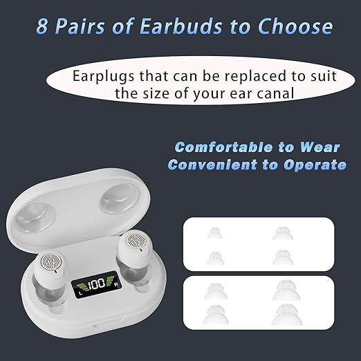 Rechargeable Hearing Aids for Seniors with Noise Reduction | OTC Hearing Aids for People with Mild Moderate Severe Hearing Loss| Automatic Noise Cancelling Comfortable Design and Wear - White