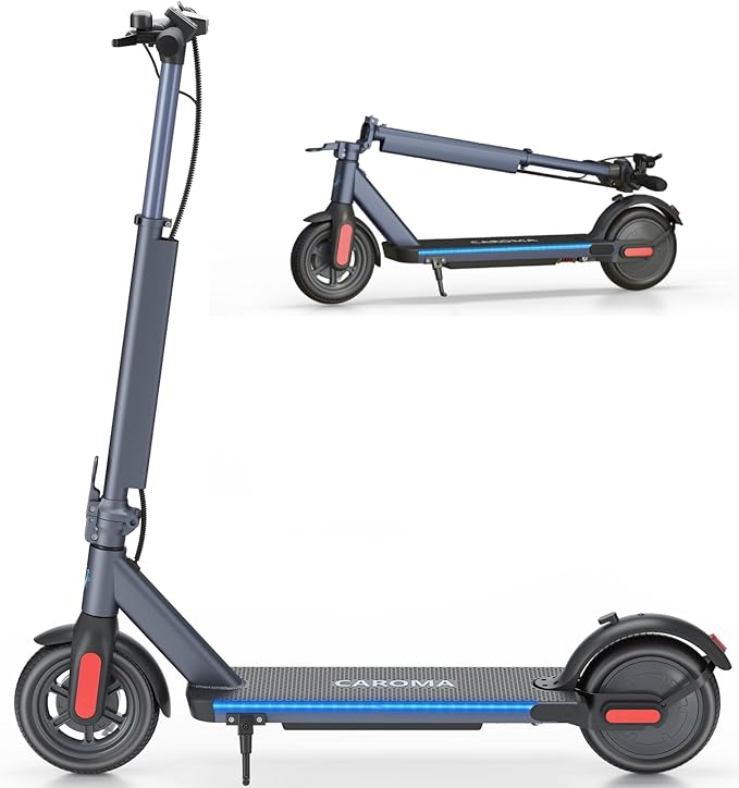 Caroma Electric Scooter with Seat Option,500/350W Motor Up to 25/20 Miles Range & 25/20 MPH Speed,9" Tires,Adjustable Electric Scooter for Adults,Foldable Commuting