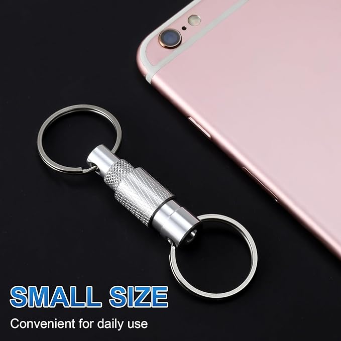 Quick Release Keychain, 3-Pack, Detachable, Split Rings | Minimalist Pull-Apart Key Ring for Car Keys, Purse & Bag (3 Colors)
