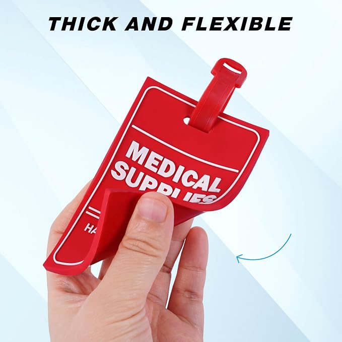 MEDMAX 2 Pack Medical Supplies Inside Tag | Handle with Care for Luggage or Bags Containing Medical Devices, Easy to Spot