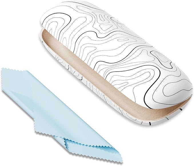 Eyeglasses Case, Portable Hard Shell Protective Case for Glasses, Eyeglass Holder Box for Women with Cleaning Cloth