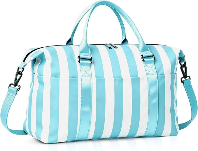 Travel Duffle Bag for Women, Carry On Weekender Tote with Trolley Sleeve | Waterproof overnight bag for gym, sports, hospital stays, labor and delivery; spacious carry-on design for short trips.