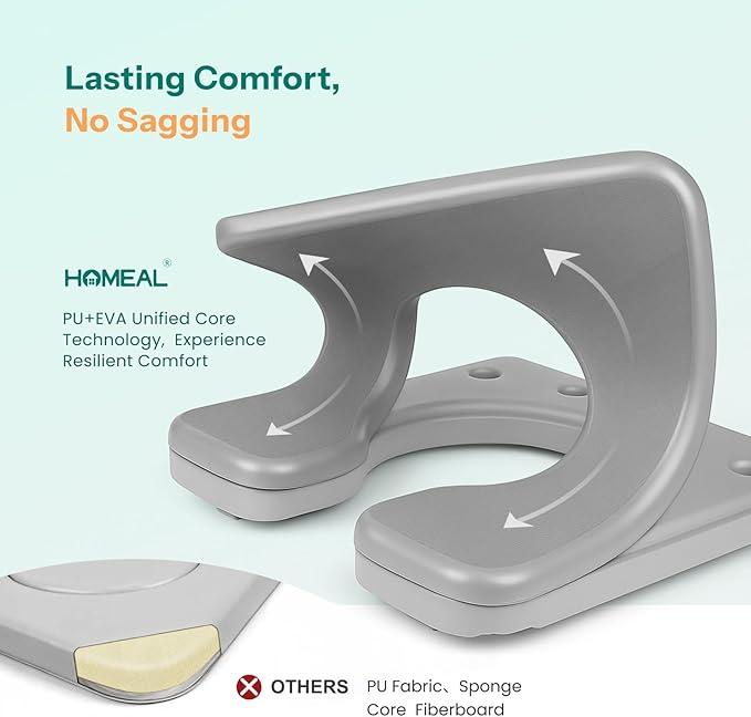 HOMEAL Raised Toilet Seat Riser with Handles for Seniors, 450LBS Heavy-Duty 3in1 Commode Chair for Disabled & Patients with Reinforced Frame & Protective Deflector, Built for Safety & Clean