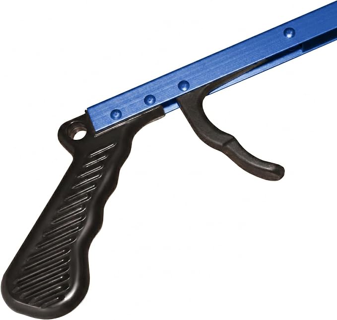 Rehabilitation Advantage 26" Reacher Grabber Tool Set of 2, Blue | 26" Aluminum Reacher Set with 3" Jaw, Magnetic Tip, Ergonomic Grip, Lightweight, Rust-Proof, Blue, 2-Pack.