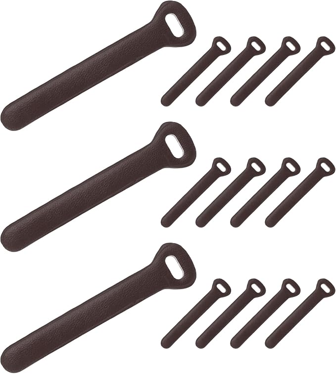 PATIKIL 15Pcs Leather Zipper Pull, 2.6" Replacement Zipper Puller Extender Backpack Luggage Sliders for Handbags Suitcases Bags Wallets Jackets Coats Pull Tabs, Dark Brown