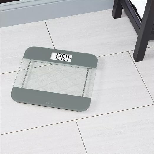 Taylor – Digital Glass Body Composition Scale – Moroccan Frosted Design Clear/Gray