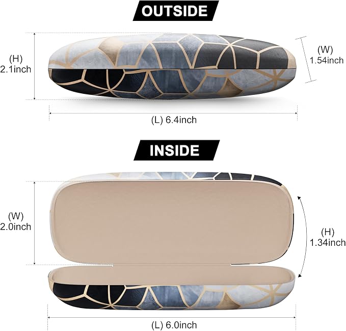 Eyeglasses Case, Hard Shell Protective Case for Glasses, Unisex for Women Men