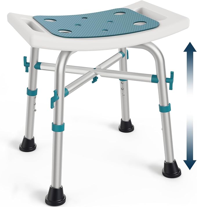 PELEGON® Shower Chair for Inside Shower (300 lb) - Adjustable Height Shower Stool - Shower Seats for Adults, Bath Stools for Shower to Sit, Shower Chair, Shower Stools for Adults Sitting - Teal