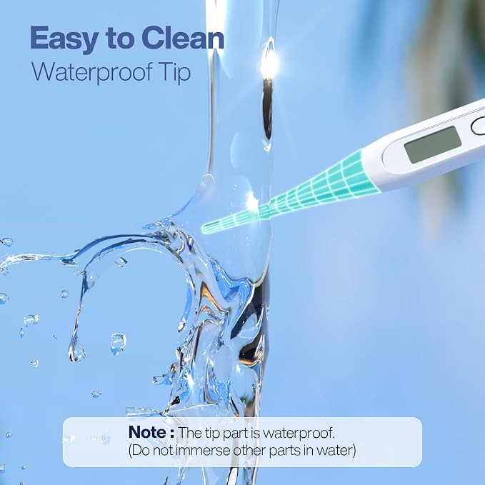 Boncare 10 Seconds Oral Thermometer for Adults and Kids, Blue Green | Accurate & Safe, Rectal Digital Thermometer for Baby, Fever Alarm