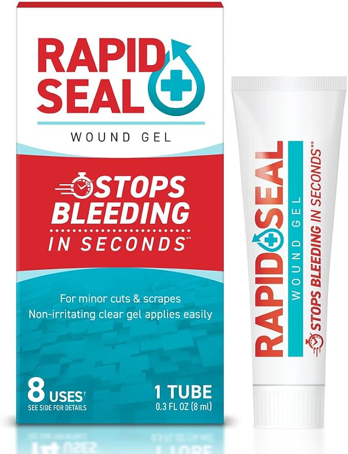 Rapid-Seal Wound Gel (1 Tube) | Stops Bleeding in Seconds | Ideal for Cuts, Scrapes, Razor Nicks for Emergency First Aid Supplies