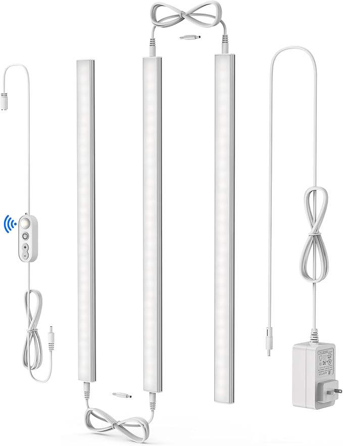 Motion Sensor Cabinet Lighting, 4500K Daylight, 3 Pack 12 inch Linkable