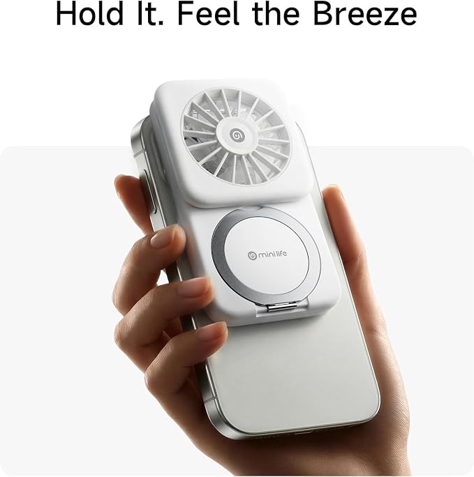 MINI LIFE Mini Multi-Functional Portable Handheld Neck Fan Magnetic Stand | 4-in-1 portable fan works as handheld, neck, desktop fan and magnetic stand for hands-free cooling anywhere