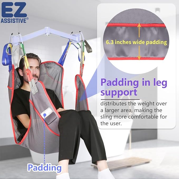 Universal Full Body Patient Lift Sling for Patient Lift or Transfer, Lift Sling with Mesh Fabric Suitable for Bedridden,Elderly or Disabled to Bathing (Medium (Pack of 1))