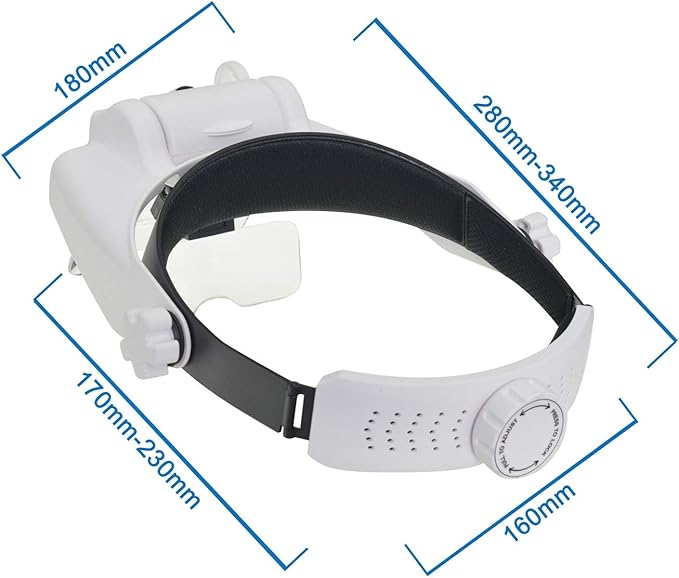 YOCTOSUN LED Headband Magnifier, Rechargeable Illuminated Magnifying Visor -1X to 14X Zoom, Hands Free Head Mounted Magnifying Glasses with Lights for Close Work, Sewing, Crafts, Jewelry, Watch Repair