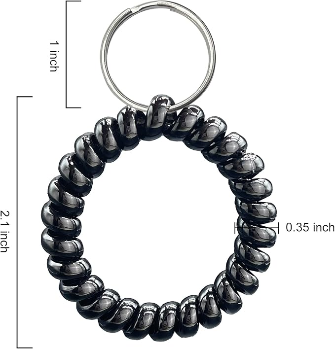 Spiral Coil Keychain, Anti-lost Key Chain Holder Lanyard Cord for Sauna Outdoor Sports and Gym Pool