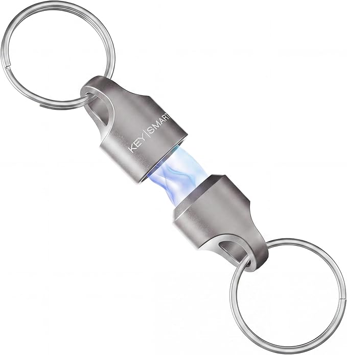 KeySmart MagConnect Magnetic Key Holder for Purse, Key Chains for Car Keys - Detachable Key Ring Quick Release Keychain