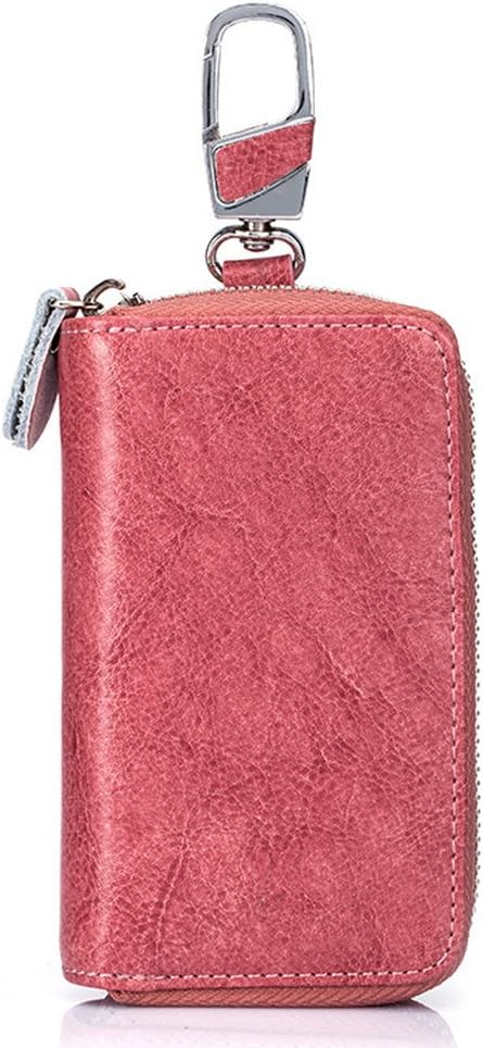 Large Leather Key Case Wallet with 12 Hooks & 1 Keychain/Ring for Men or Women