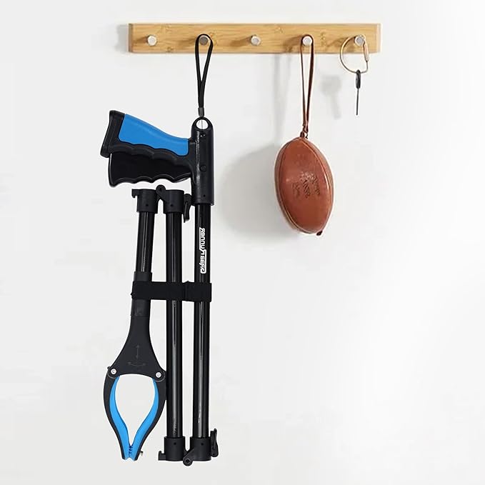 38 Inch & 44 Inch Extra Long Grabber Reacher Tool Set – Extendable Reacher Grabber Pickup Tools for Seniors, Disabled and Hard-to-Reach Areas, Ergonomic Grip & Lightweight Design（Blue）