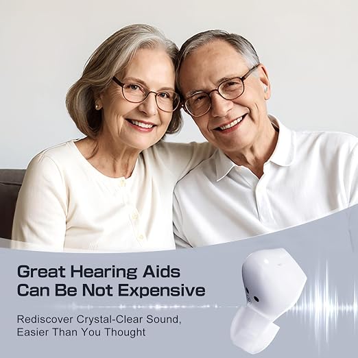Ceretone OTC Hearing Aids Rechargeable for Seniors with Intricon® Digital Chip, 6 Levels & 4 Modes,Auto Turn On&Off, Noise Reduction, Great Gift, White