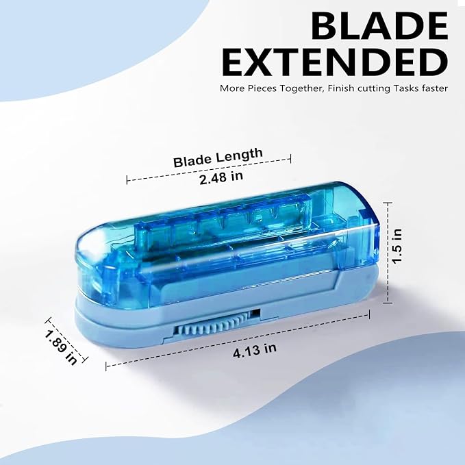 Pill Cutter Splitter for Small and Tiny Pills, Adjustable Tablet Splitter Accurately Cuts Multiple Pills at Once. Sharp Blade with Safety Guard. (Klein Blue)