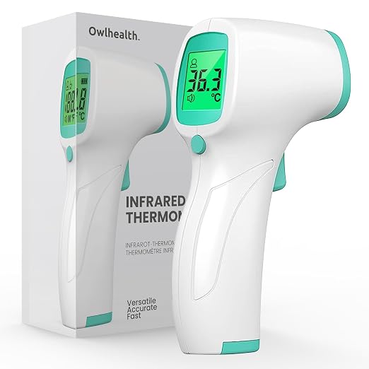 Non Contact Forehead Thermometer for Adults and Kids, Digital No-Touch Infrared Thermometer Temperature Gun for Baby ，3 Color Fever Alarm Accurate Reading 1s Fast Accurate Reading