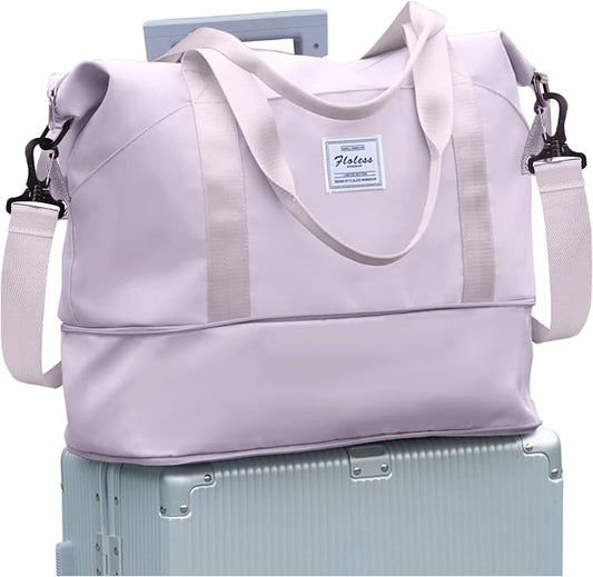Travel Duffel Bag, Sports Tote Gym Bag, Shoulder Weekender Overnight Bag for Women