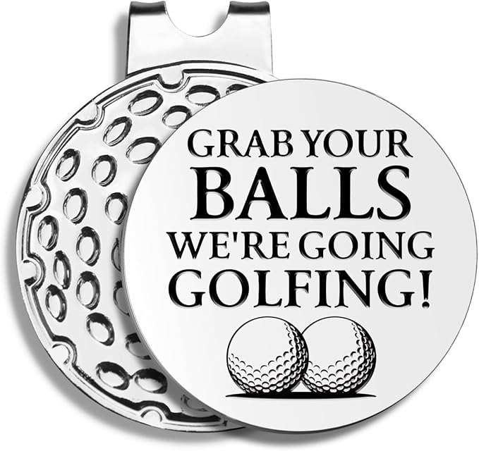 Funny Golf Ball Markers with Hat Clip, Men Golf Accessories, Birthday Retirement Golf Gifts for Dad, Husband, Grandpa, Golf Lover