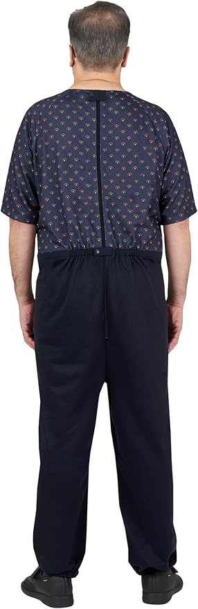 Ovidis Dementia Clothes - Alzheimers Anti-Strip Jumpsuit with Back-Zipper for Elderly Men - Bobby