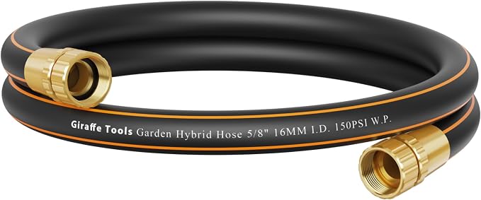 Giraffe Tools Leader Hose 10ft x 5/8", Short Water Hose Heavy Duty, Lightweight, Flexible Hybrid Hose, Female to Female Fittings