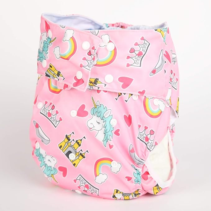 Teen Adult Cloth Diaper Nappy Reusable Washable for Disability Incontinence (Pink Heart)