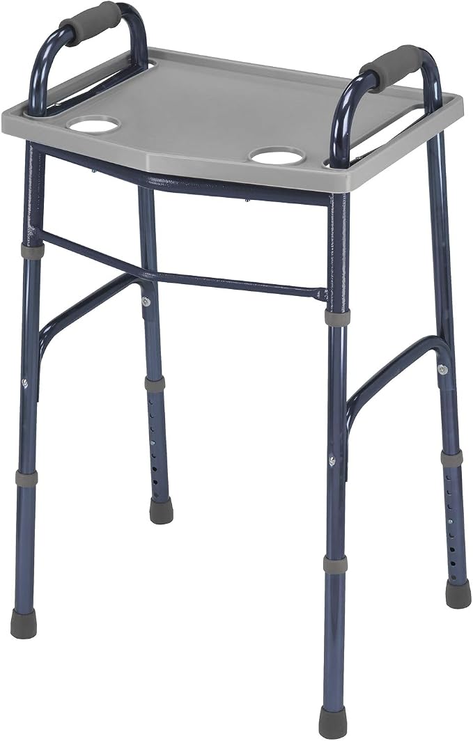 DMI Walker Tray with Cup Holders, Walker Tray for Folding Walkers, Gray (Pack of 6)